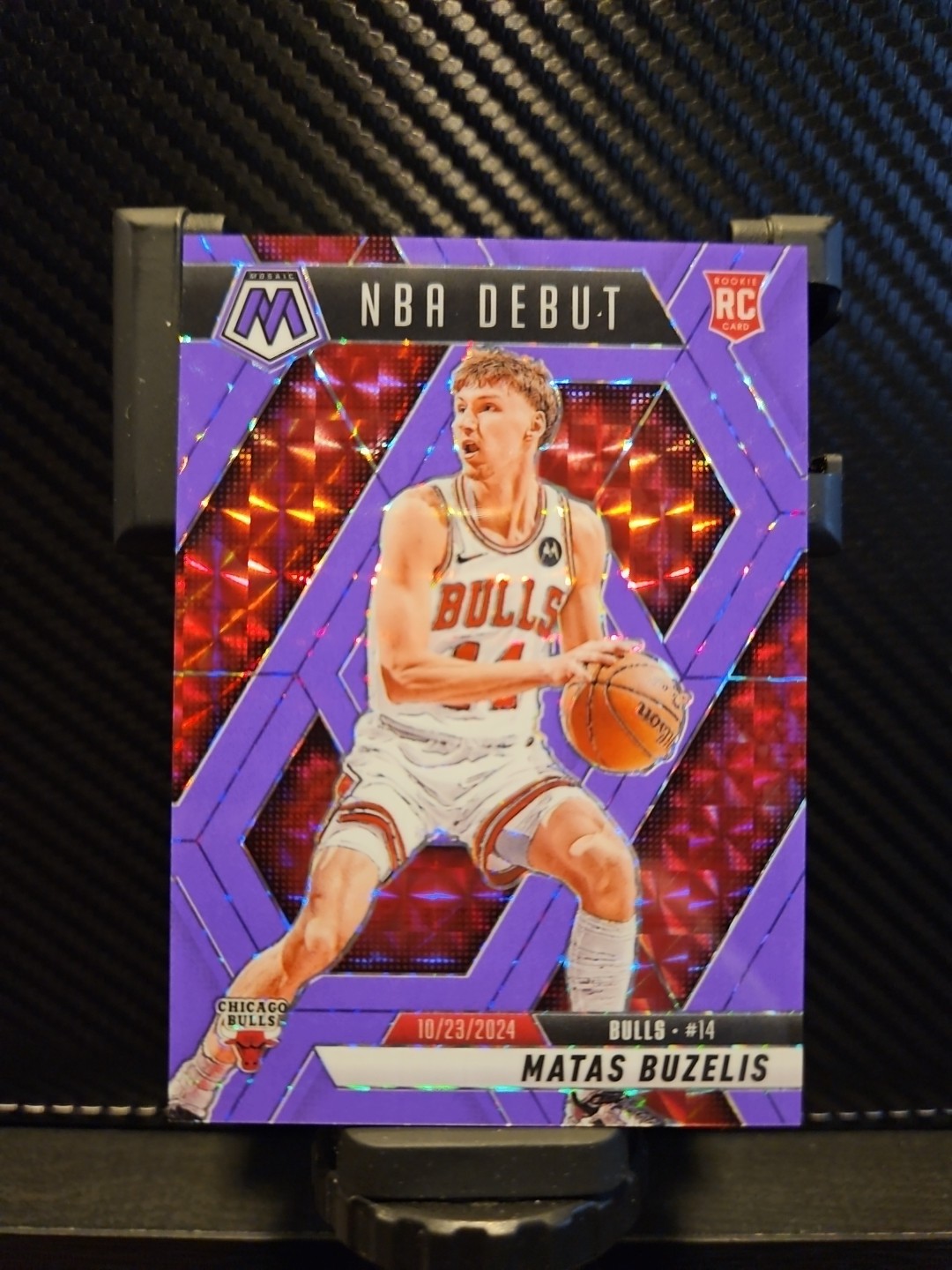 2024-25 Mosaic - Matas Buzelis #273 Purple Fluorescent Mosaic NBA Debut/249