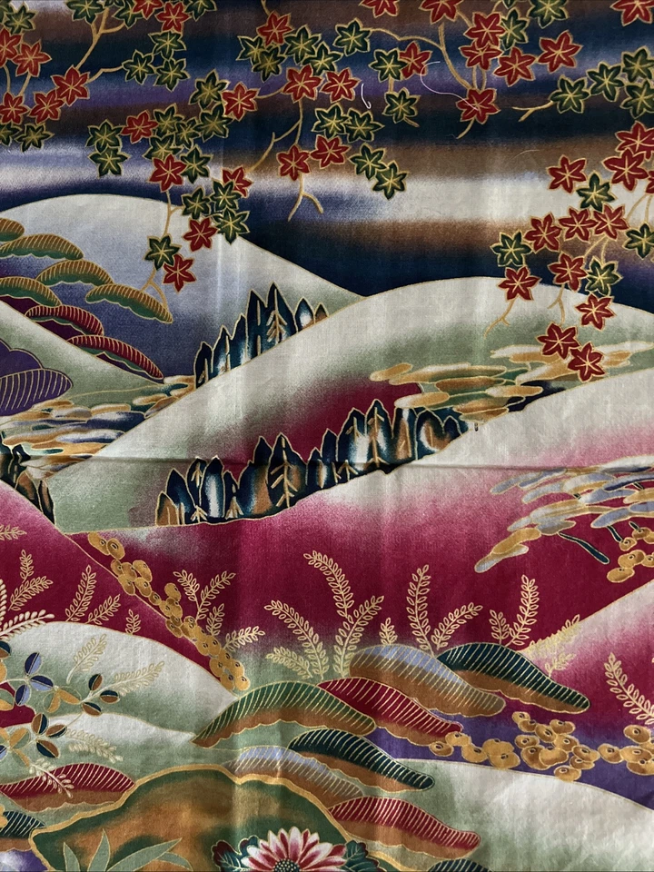 Floral w/ Metallic  Cotton Fabric 32.75 X 41” - Image 3 of 4