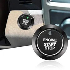 Alminum Engine Start Stop Push Button Cover Trim Compatible with Color: Black