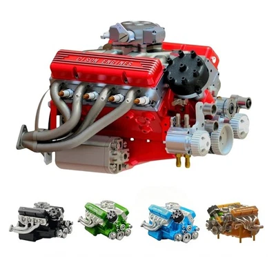 V8 Engine Kit Gas Model OHV V8 Small Engine Model Engine Resin Model Ornament US