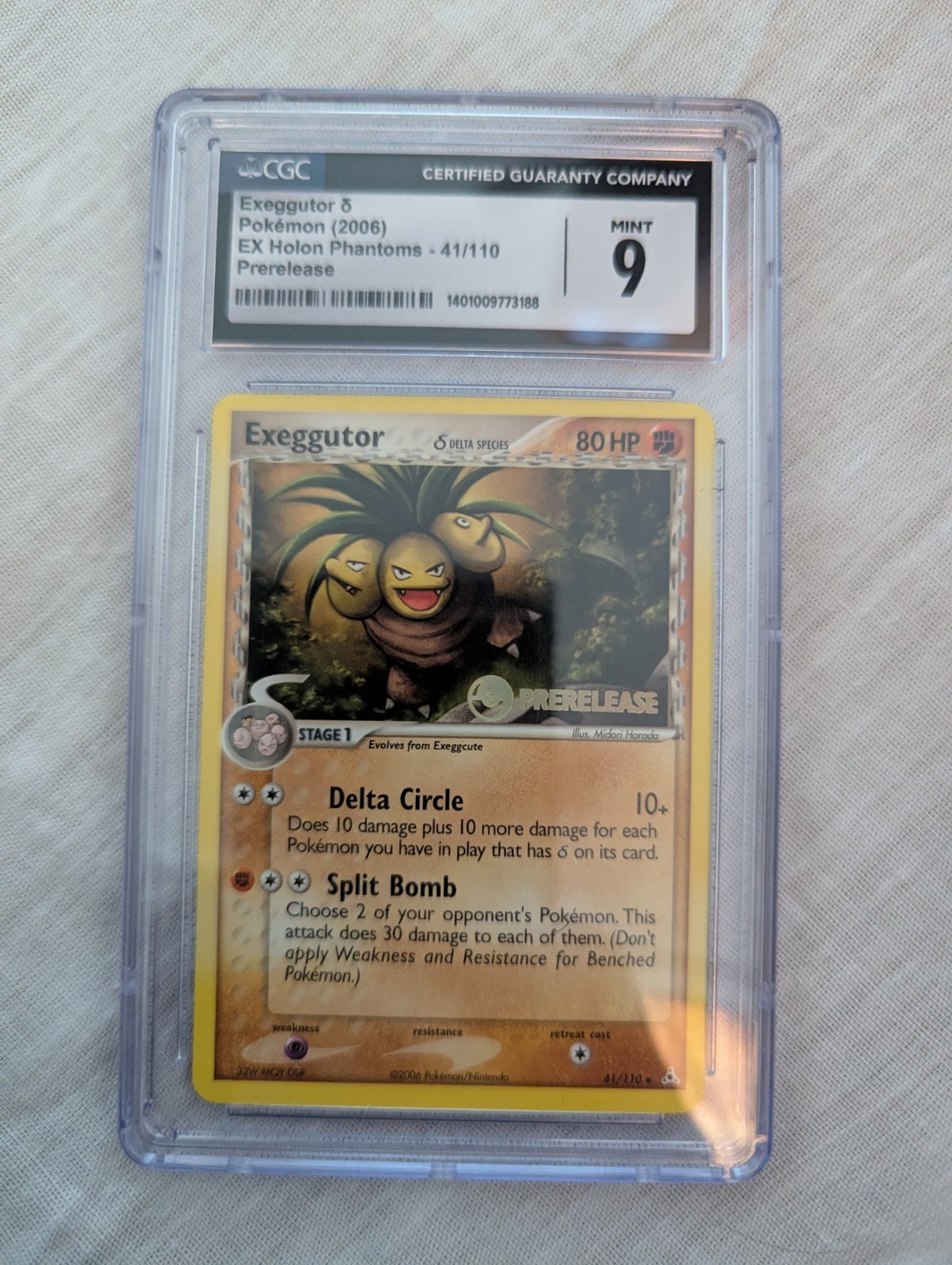 Exeggutor Pokemon 2006 EX Holon Phantoms 41/110 Stamped Prerelease CGC 9