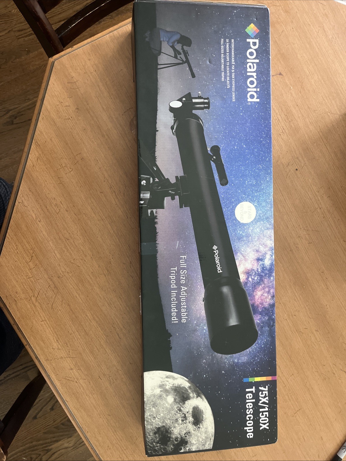 Polaroid (It-160X) 75X/150X Refractor Telescope With Full Size Adjustable Tripod