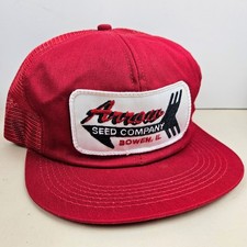 Vintage USA MADE K Products Arrow Seed Farm Patch Trucker Hat Snapback Cap