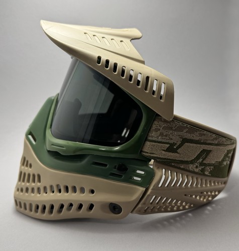 JT Proflex OG Kee Tan Green Paintball Mask Incredible Condition w/ Revo 2 Ears