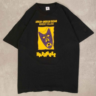 Delta Vintage 90s Benedict College Single Stitch Graphic T-Shirt XL Herren schwarz 