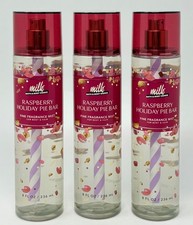 3 BATH  BODY WORKS RASPBERRY HOLIDAY PIE BAR FINE FRAGRANCE MIST HAIR SPRAY 8OZ