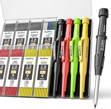 4 Pack CP3000 Carpenter Pencils with Sharpener, Mechanical Pencil Set
