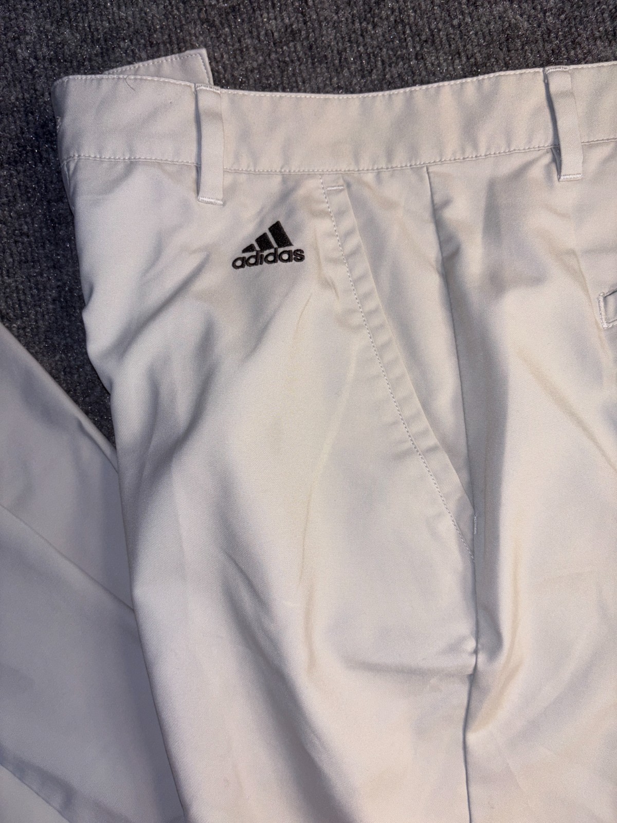 Adidas Golf Pants Men's 34x32 Gray Climalite 3 Stripes Pockets Straight Leg thumbnail 2