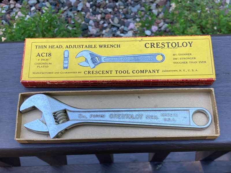 VTG CRESCENT TOOL CO.  8'' Adjustable Wrench USA! AC18 Jamestown, N.Y.  In Box