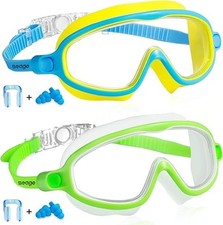 Seago Kids Swim Goggles 2 Pack Anti Fog UV Protection Wide View Ages 3-14 Swim G