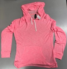 Live Love Dream Womens Long Sleeve Hoodie - Sheer Gauze Style - Size Large Pink
