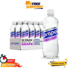  12 Pack Propel Grape Electrolytes  Vitamins Sport Water, No Sugar, 16.9 Fl Oz