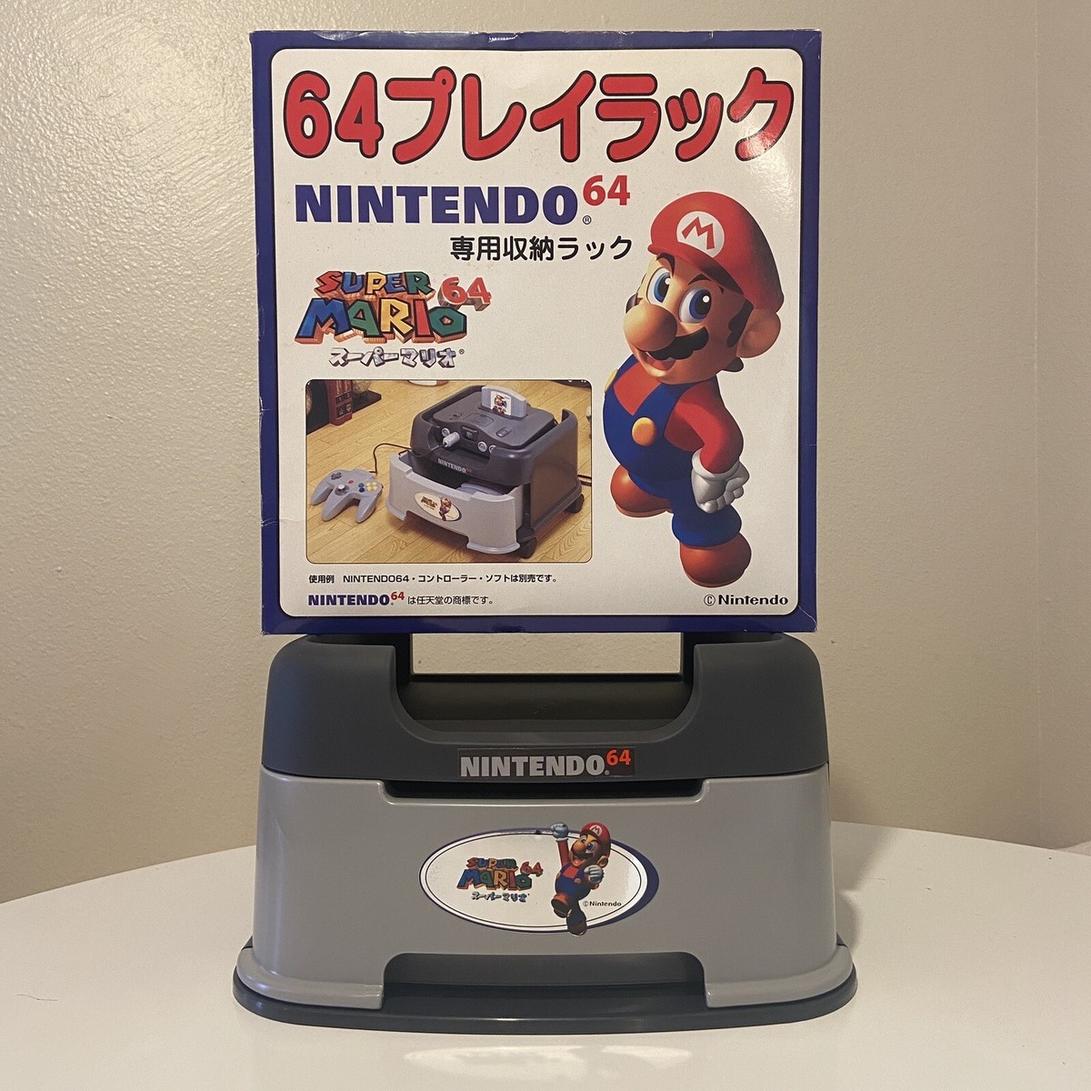 希少 ニンテンドウ64 ゲーム プレイ 収納 ラック ケース ブルー