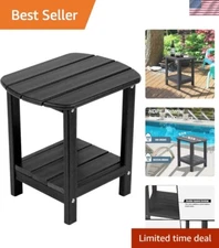 Adirondack Side Table 16.5" Outdoor Side Table HDPE Plastic Double Adirondack...