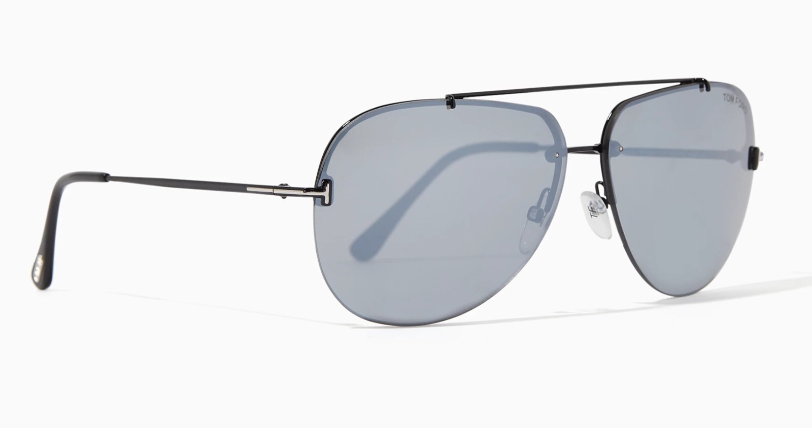 New TOM FORD TF584 12C Brad-02 63mm Black Mirror Aviator Sunglasses Italy