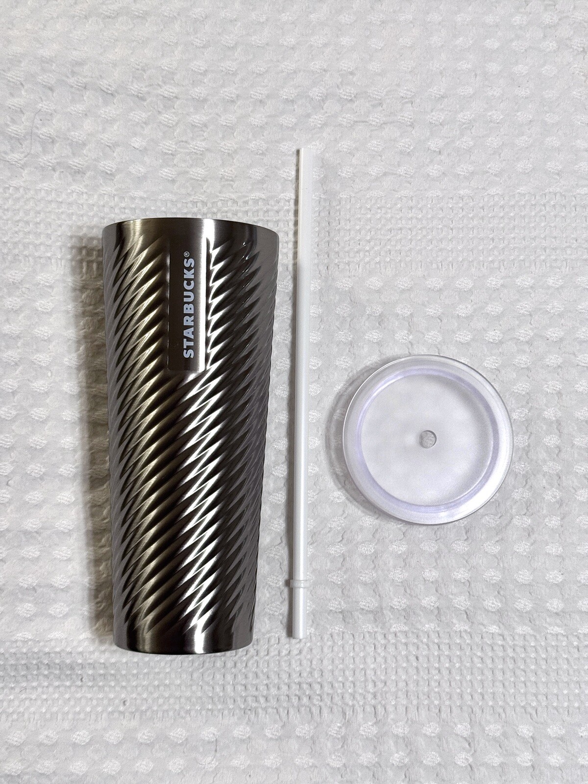 Starbucks 24oz Spiral Stainless Steel Silver Tumbler Cup
