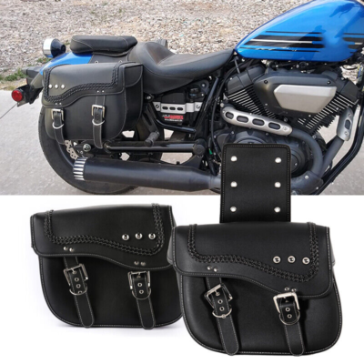 Pair Motorcycle Side Saddle Bags For Yamaha Virago XV 500