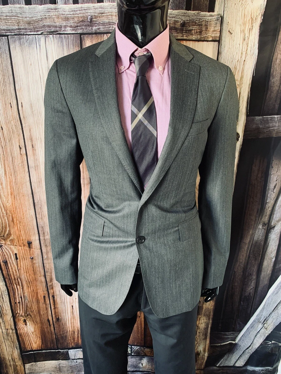 Burberry London Dark Gray Wool Cashmere Suit Blazer Size 42R NWOT