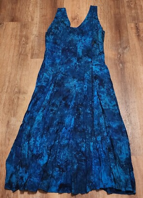 Women's Papa Vancouver, Beautiful Styled Multi-Pattern Blue Green Black Dress 50