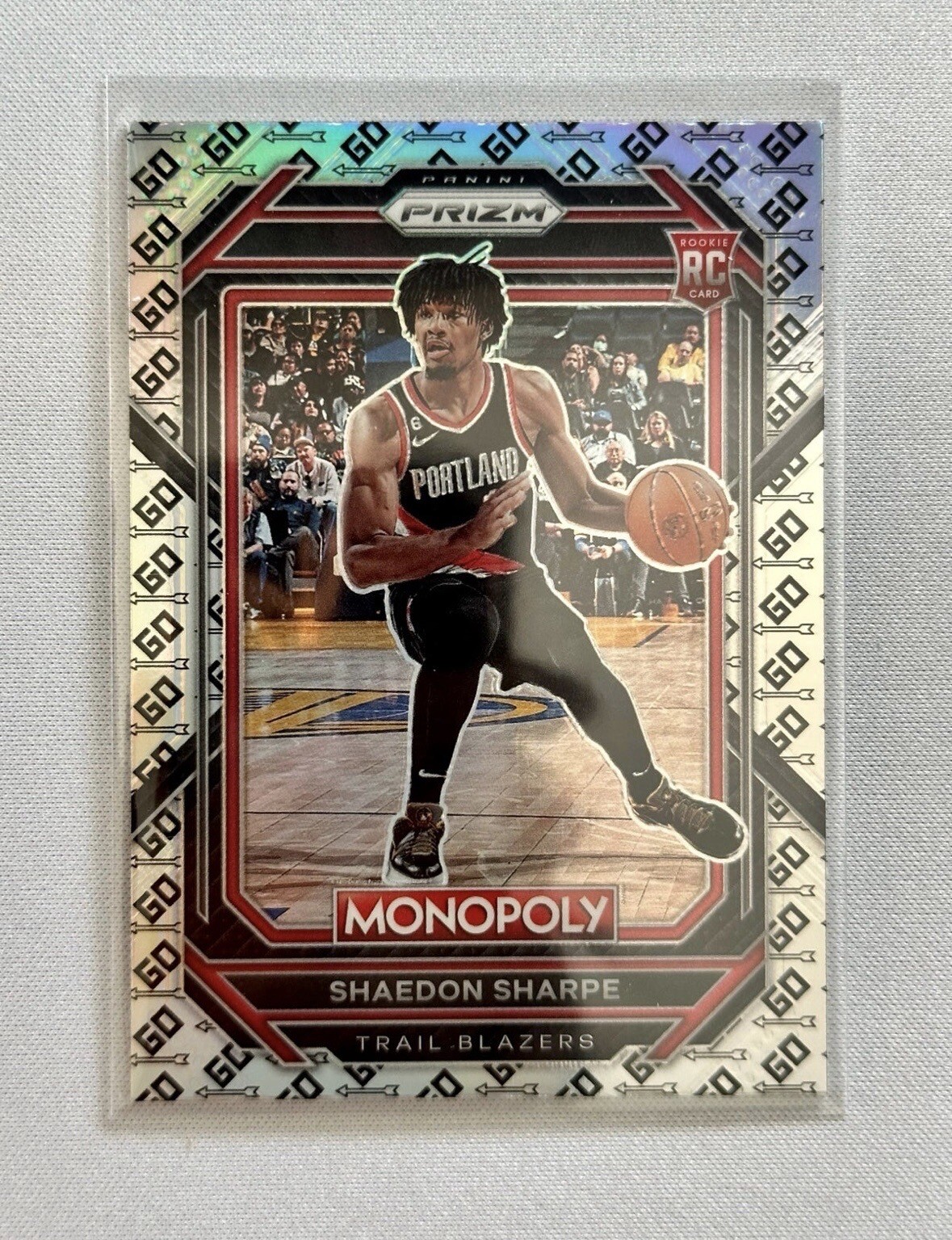 2022-23 Prizm Monopoly Shaedon Sharpe GO SPACE SSP RC #74 Portland Trailblazers