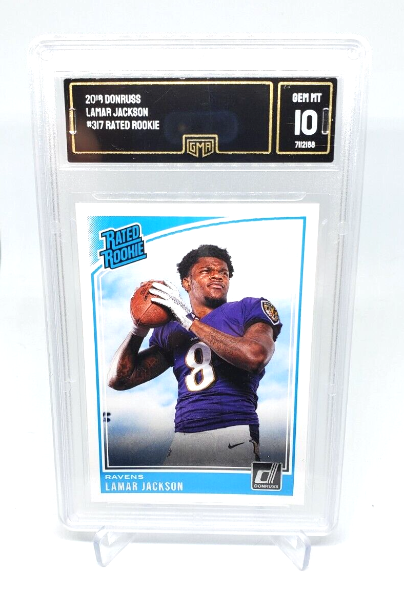 2018 Panini Donruss LAMAR JACKSON Rated Rookie RC #317 GMA GEM