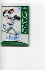 2015 Leaf Perfect Game Pure Autographs Green Nicholas Nick Quintana Auto 7/10