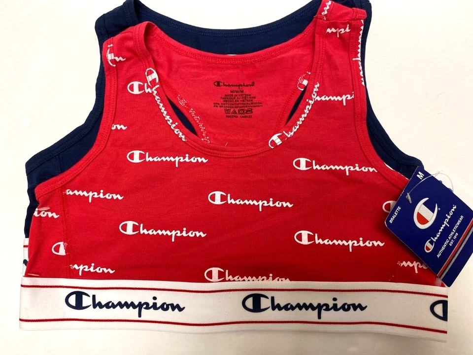 Conjunto de 2 piezas Camiseta sin mangas Champion para mujer talla mediana (M) espalda corredora roja/azul marino NUEVO Foto 3 de 4