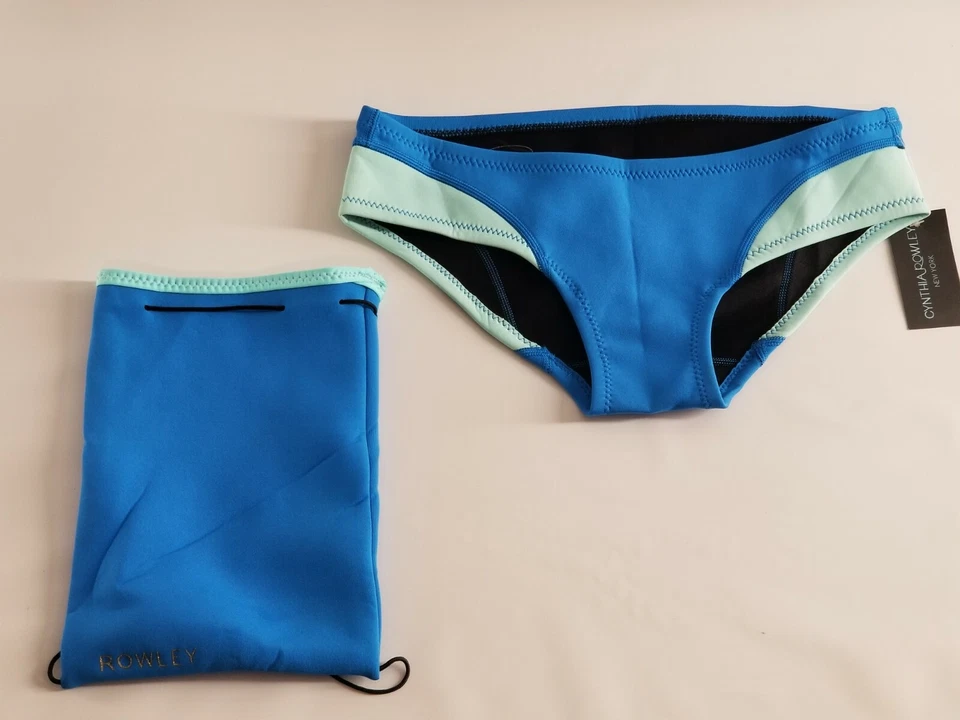 Parte inferior de bikini Cynthia Rowley Colorblock, talla pequeña azul Foto 2 de 4