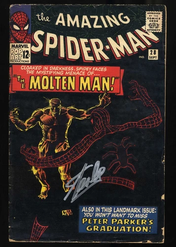 Amazing Spider-Man #28 VG 4.0 Signed Stan Lee w/ COA PSA/DNA Verified!
