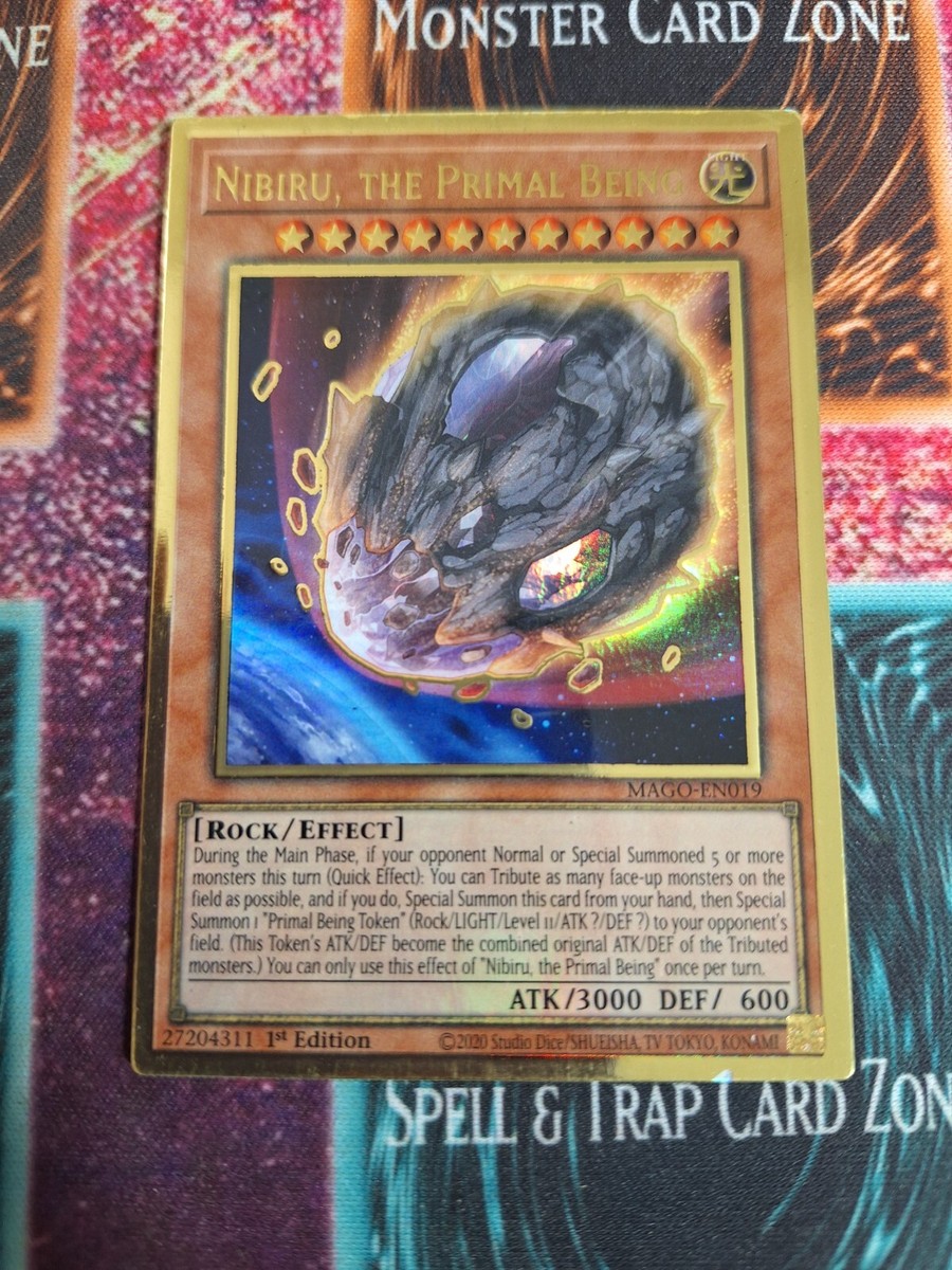 Yu-Gi-Oh! TCG Nibiru, the Primal Being MAGO-EN019 Premium Gold Rare 1st Ed  NM