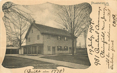 Plainfield Nj Alt Quaker Kirche (Gebaut IN 1778) 1907 Postkarte