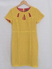 Collection London Yellow Pink Layer Cut Out Dress Size 12 Medium Party