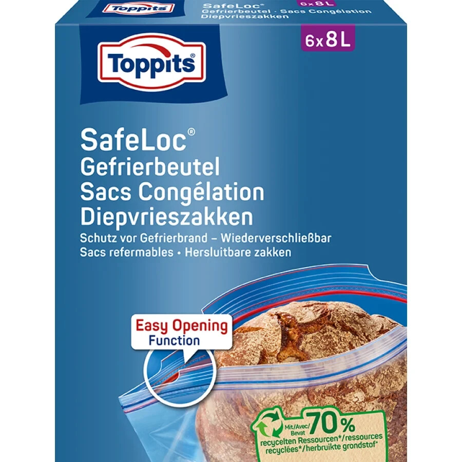 Toppits Gefrierbeutel SafeLoc 8L Transparent - Image 2