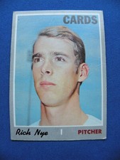 1970 Topps Baseball Cards Rich Nye St. Louis Cardinals #139 poor