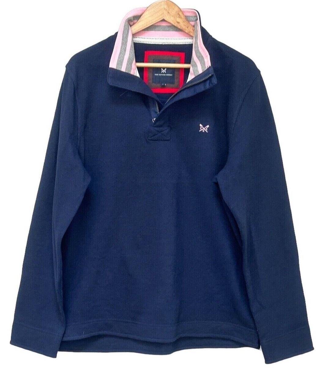 Men's Crew Clothing Quarter Zip Pique Sweatshirt, Jumper, Rugby Shirt, Size  M-XL