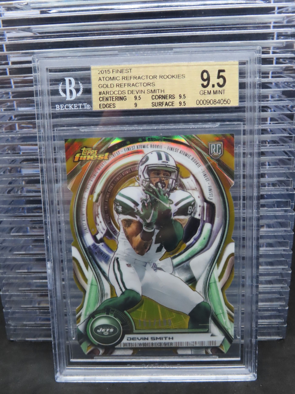 Devin Smith Finest Atomic Rookie Die-Cut Autographs #16 Blue Refractor