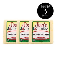 Horseradish Cheese Block | Pack of 3 | 8 oz | Jisa's Farmstead Cheese