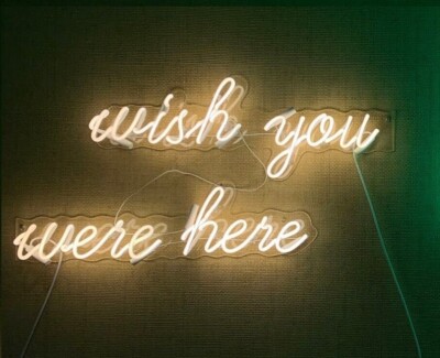 24'' Wish You Were Here Acrylic Dimmable Neon Sign Lamp Light Handmade Beer L 