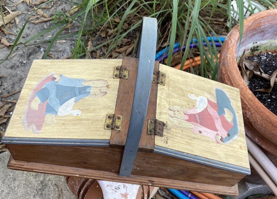 置物 vintage wood box 1980s Vintage 1980s Storage Wooden Box. “ Shabby Chic” Rustic FarmHouse