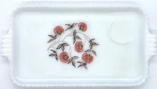 Vintage ANCHOR HOCKING Fire-King FLEURETTE PATTERN Snack Plate Tray Platter Dish