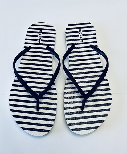 Women's OLD NAVY Size 9 Black/White Striped Flip Flops NWOT 420911000874 |  eBay