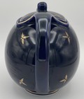 Vintage Hall Teapot 6 Cup 0743 Hook Lid Cover Cobalt Blue Gold Trim Accent USA — photo 2