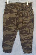 Rewash Womens Pull On Drawstring Lounge Pants Camouflage Rayon Stretch Size L
