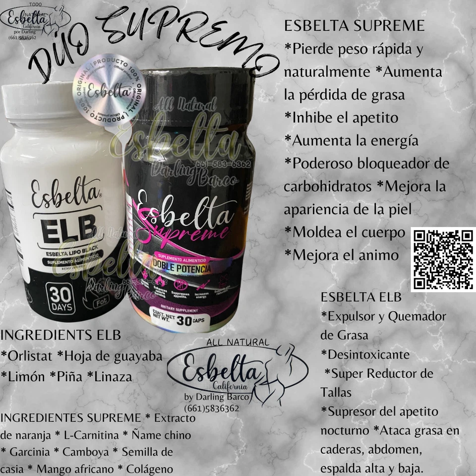 DUOS NATURALES QUEMA GRASA ESBELTA SUPREME Y ELB. Foto 2 de 3