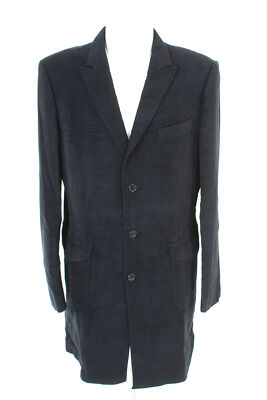 HUGO BOSS Mantel Coat Baumwolle Viskose Herren Gr. 52 in Blau
