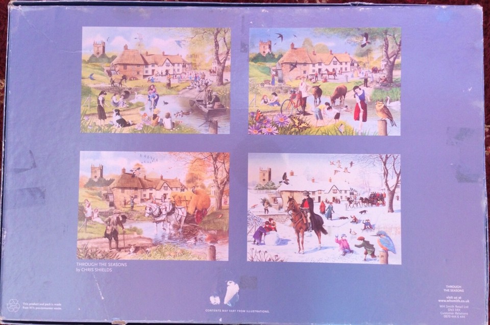 Used Through the Seasons 4 X 1000 WHSmith Piece Jigsaw Puzzles Good Con
