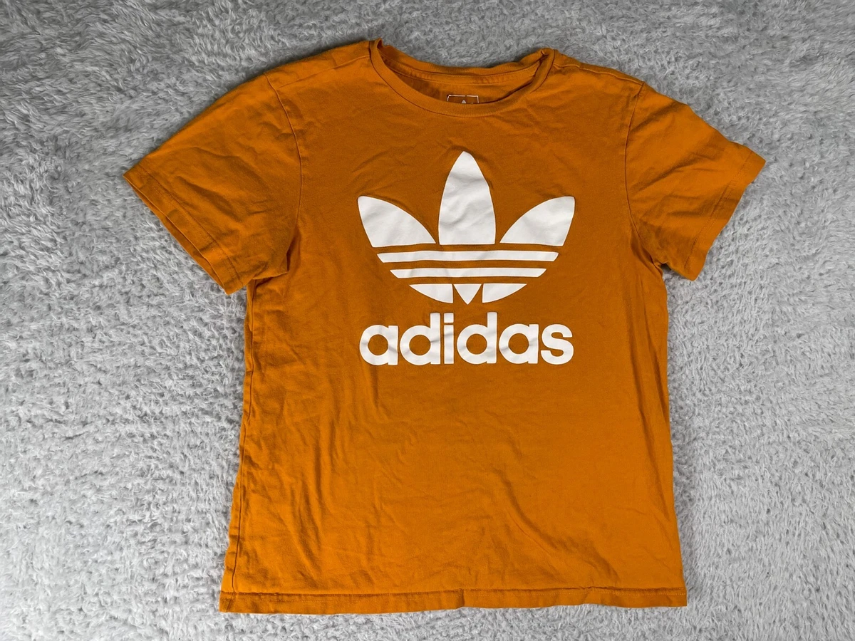 White and cheap orange adidas shirt