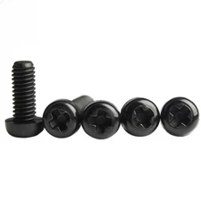 10/50/100pcs M3 Black Nylon Plastic Phillips Round Pan Head Screw Bolt