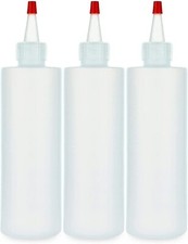 Squeeze Bottles 8 Ounce for Sauces, Olive Oil 3 Pack