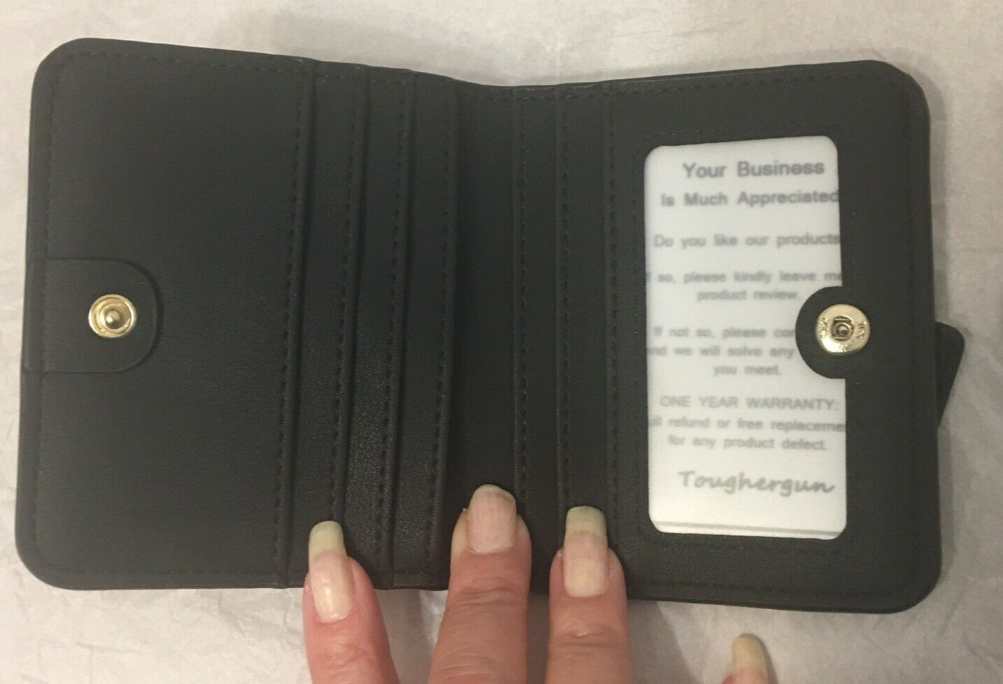 Mens Slim Card Wallet Black Bifold RFID Blocking Zipper Pocket Faux Leather NEW